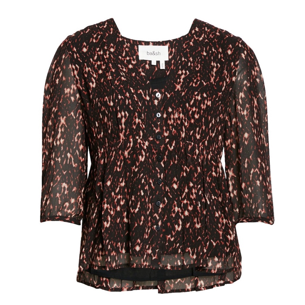 BA&SH PRINTED PEPLUM TOP - Picture 8 of 9